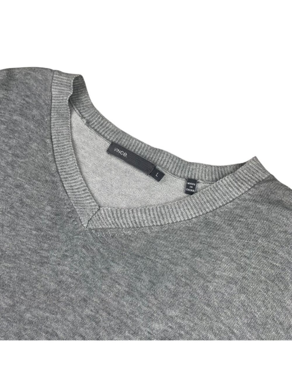 Vince Men's 100% Cotton V-Neck Pullover Sweater Gray • Large
